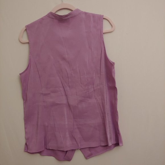 Lot of 3 Karen Scott button pink, lilac, chartreuse shimmer tops size Large NWOT - Picture 2 of 12